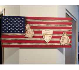 This 911 Flag is made with love by PTSD Woodwork and Crafts! Shop more unique gift ideas today with Spots Initiatives, the best way to support creators.
