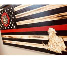 This Thin Red Line flag is made with love by PTSD Woodwork and Crafts! Shop more unique gift ideas today with Spots Initiatives, the best way to support creators.
