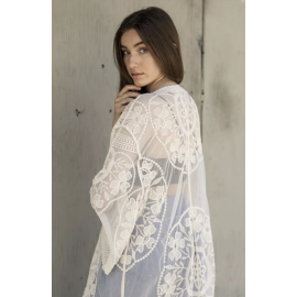 This Mesh Cotton Lace Kimono in Ivory is made with love by The Herbal Oracle! Shop more unique gift ideas today with Spots Initiatives, the best way to support creators.