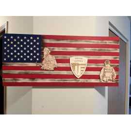 This 911 Flag is made with love by PTSD Woodwork and Crafts! Shop more unique gift ideas today with Spots Initiatives, the best way to support creators.