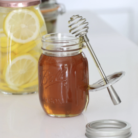 This Mason Jar W/Stainless Steel Honey Dipper is made with love by The Herbal Oracle! Shop more unique gift ideas today with Spots Initiatives, the best way to support creators.